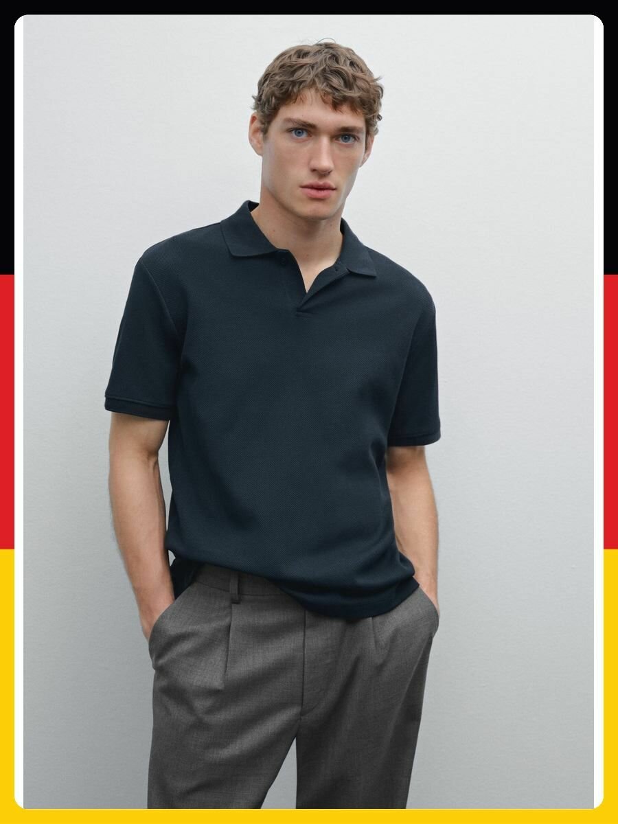 Поло спортивное Massimo Dutti, размер M, синий