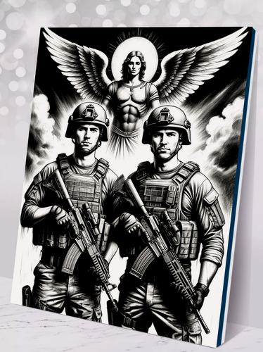 Изображение товара Картина по номерам Защитник Архангел Михаил 40х50 см, хлопковый холст на подрамнике, акрил, Hobby Home