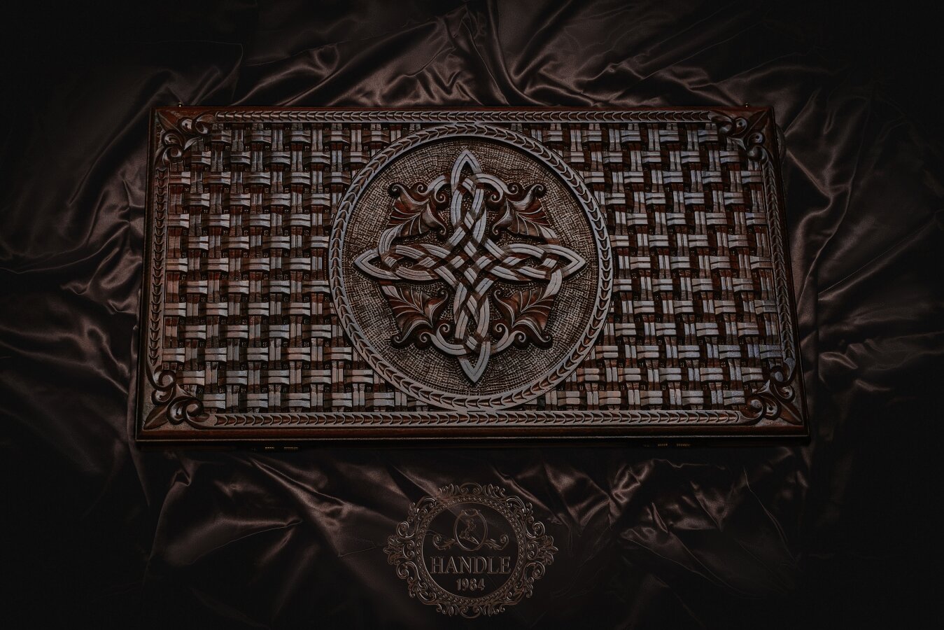 Нарды "Плетеная без ручки", ручная работа, резные, из дерева, 30x60 см