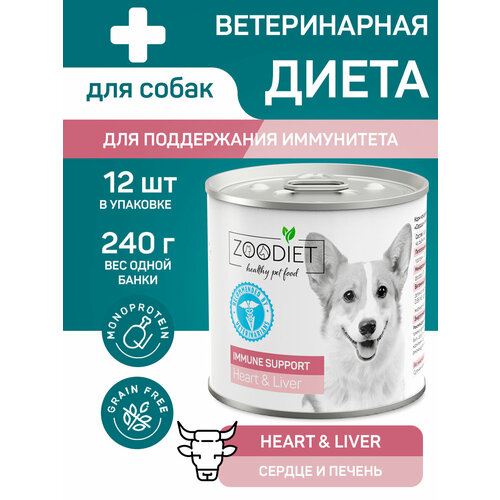 Влажный корм для собак, Zoodiet Multi-Benefit Heart&Liver/ Сердце и печень, 12шт по 240г