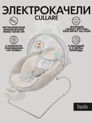 Изображение товара Электрокачели Nuovita "Costa" Cullare, для новорожденных, с таймером и вибрацией
