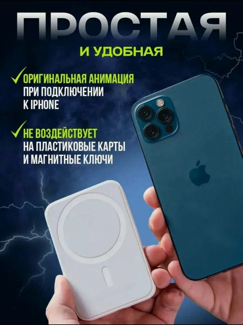 Портативный аккумулятор Magsafe battery pack 5000mAh, беспроводной — фото 1