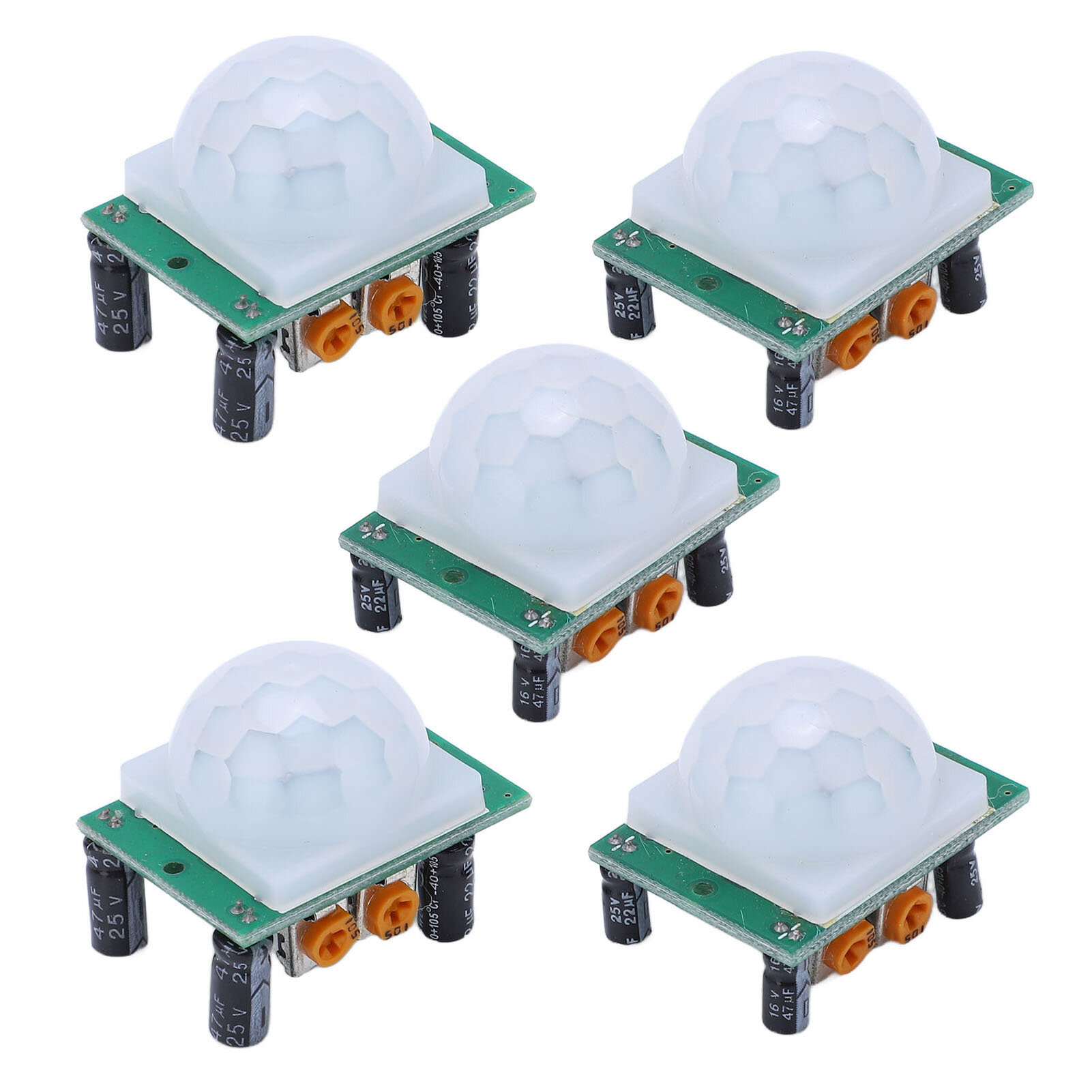 5pcs pir ir module pcb чувствительный к стабильному точному детектору движения человека с низким потреблением для системы тревоги DC4.5-20V