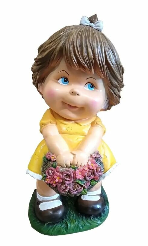 Девочка с корзиной цветов Н-50см