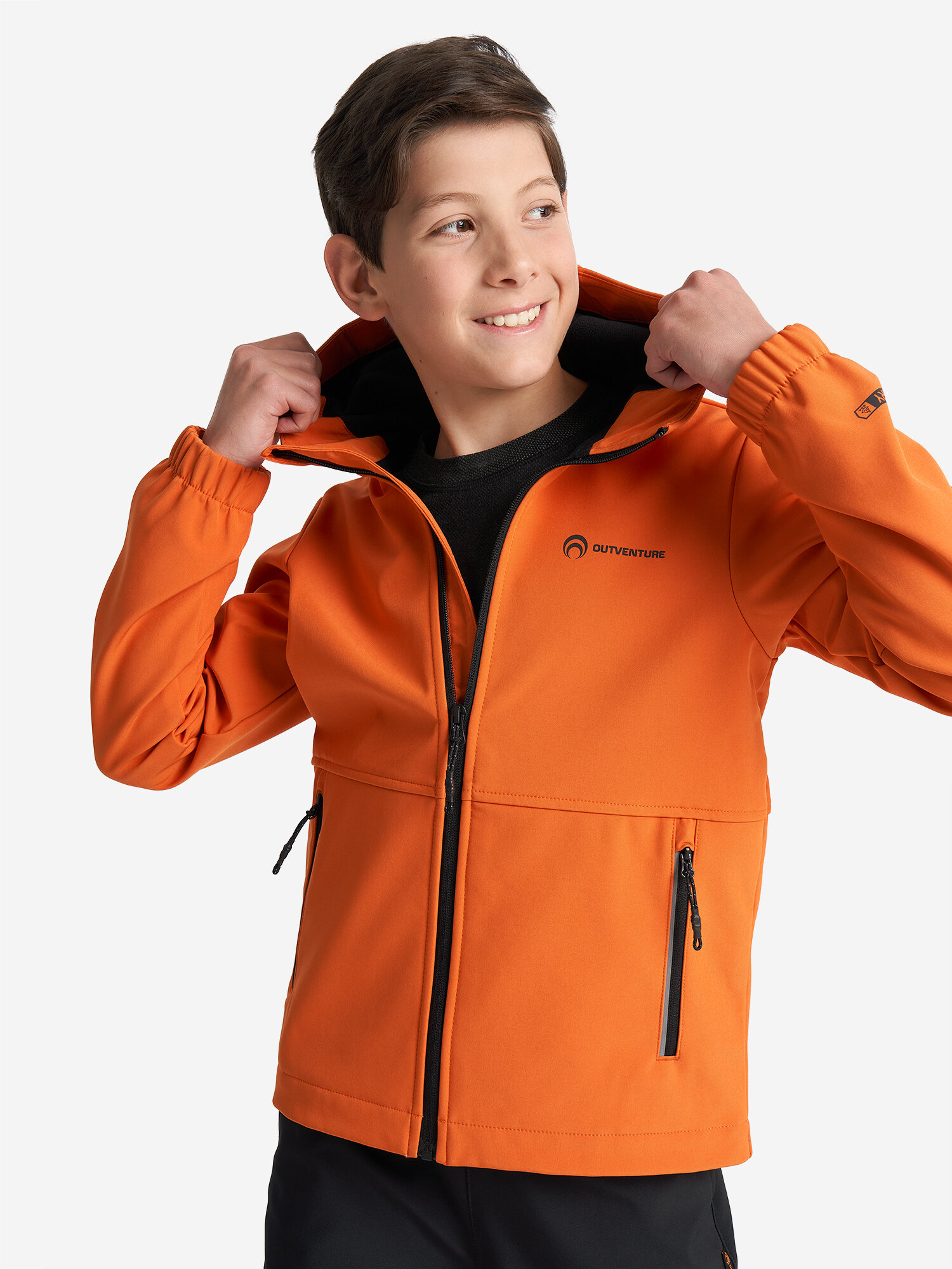 Куртка спортивная OUTVENTURE Active Boys Soft Shell Jacket, размер 158/164, оранжевый