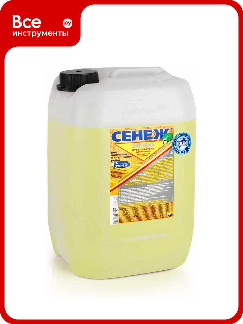 Антисептик сенеж эффо 10 кг средство для глубокого отбеливания древесины 586120 00000004417