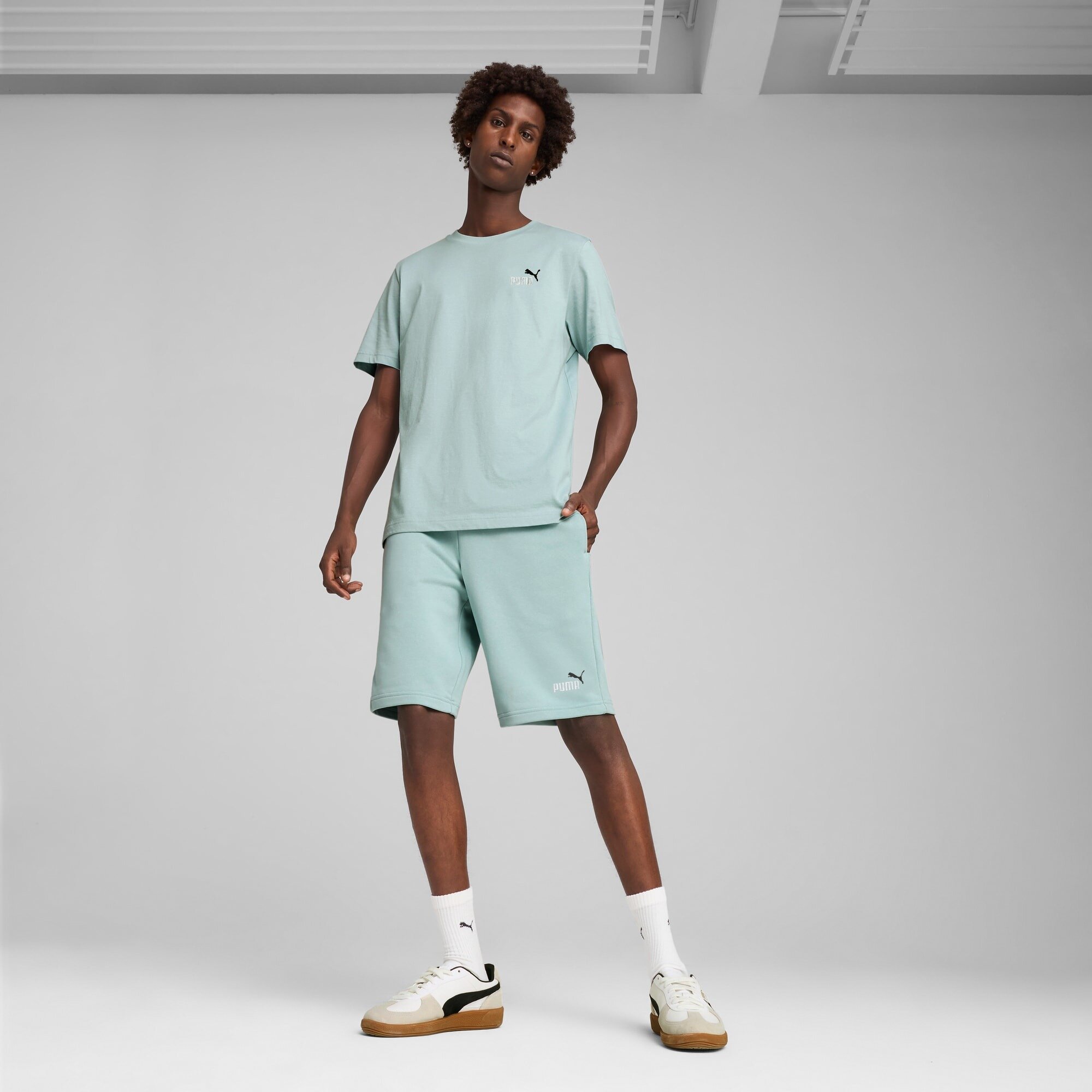 Футболка PUMA Essentials 2 Colour Small No. 1 Logo, размер M, зеленый