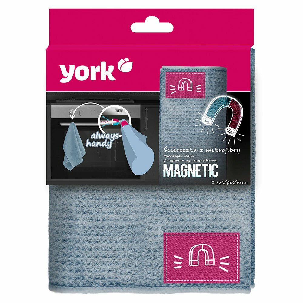 Салфетка York Magnetic System с магнитом , 40 x 50 см, микрофибра