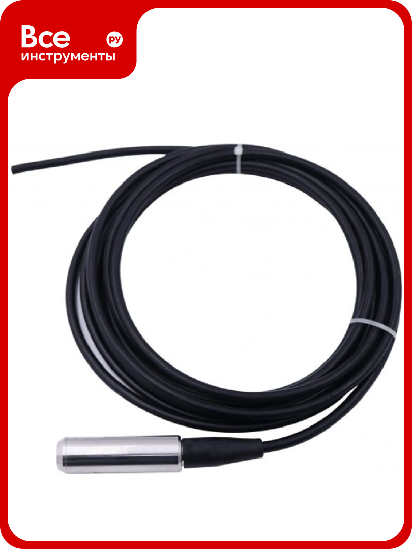 Гидростатический датчик уровня воды Доступная Автоматика 24В с выходом 4-20мА диапазон измерения 0-6м кабель 11 метров DA100L-06