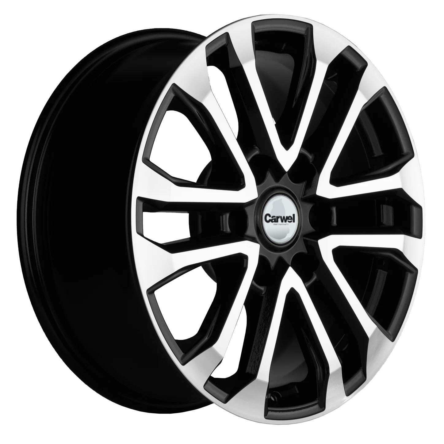 Carwel Пур 1805 18x7.5 6x114.3 et38 dia67.1 Чёрный глянцевый с полированной лицевой частью