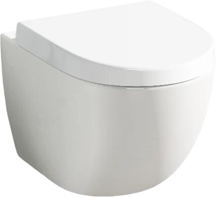 Унитаз подвесной VitrA Sento 7748B003-0075 с микролифтом безободковый без бачка фарфоровый антивсплеск белый овальный