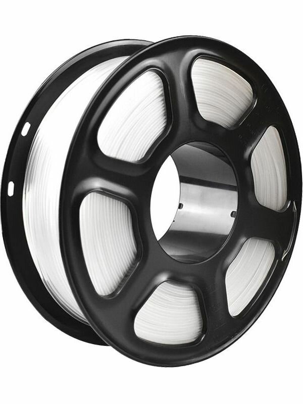 Пластик PETG для 3D принтеров диаметр 175мм белый чистый вес 1кг