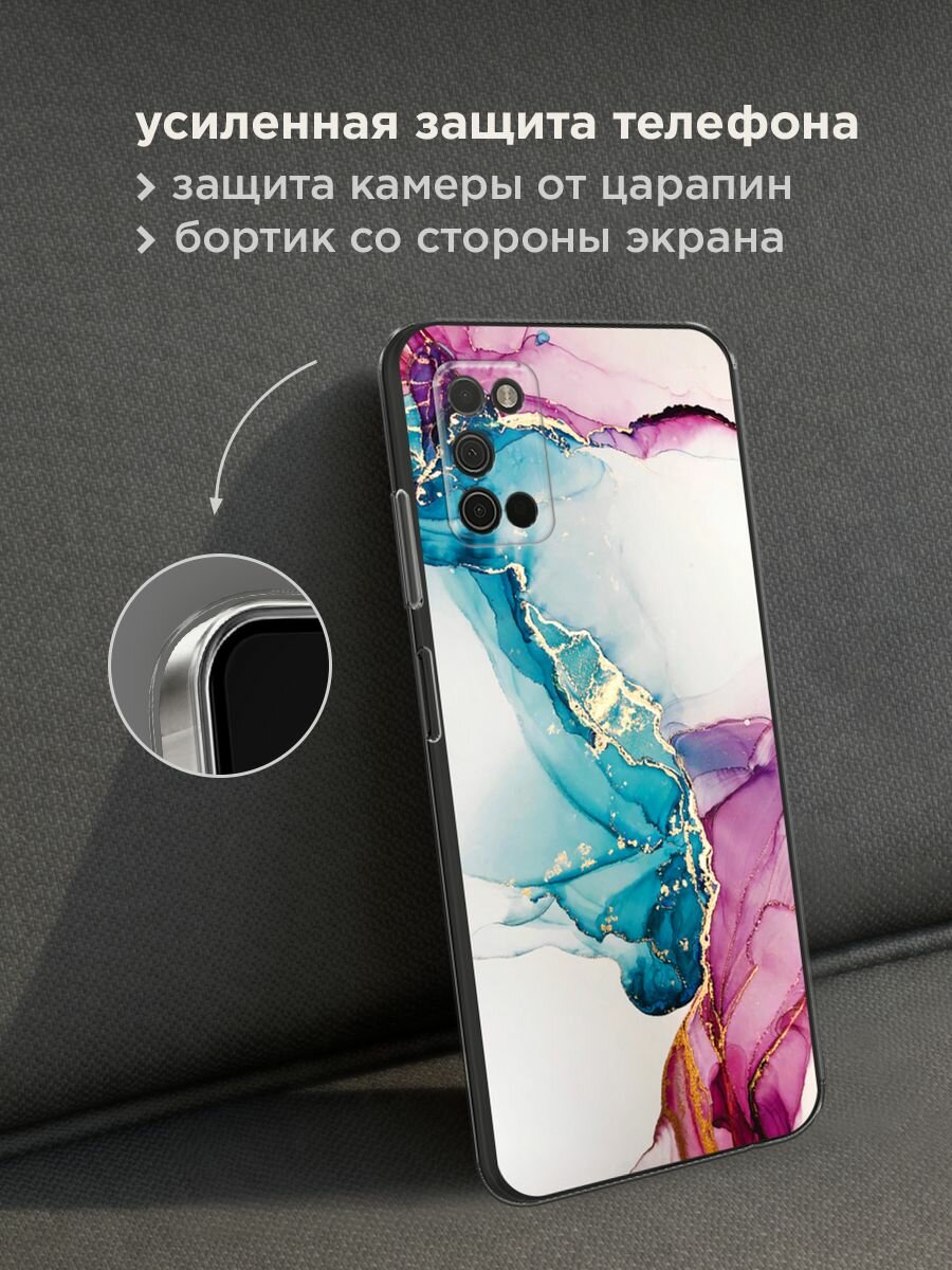 Чехол на Samsung Galaxy A03S / Самсунг Галакси A03S с принтом "Розовые разводы рисунок" — фото 1