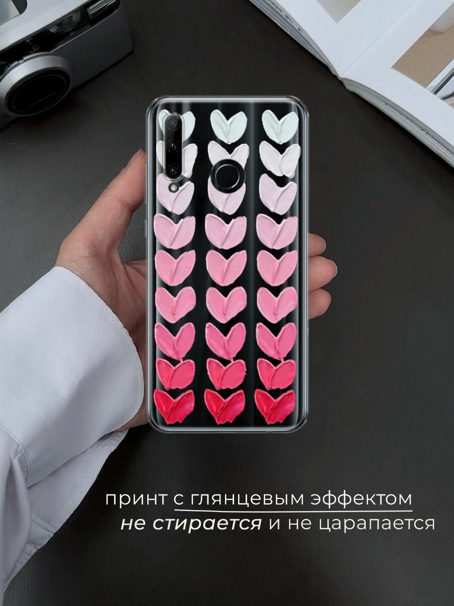Чехол на Honor 10i/20 Lite 2019/20e/Huawei P Smart Plus 2019 / Хонор 10i с принтом "Градиент из сердечек" — фото 1