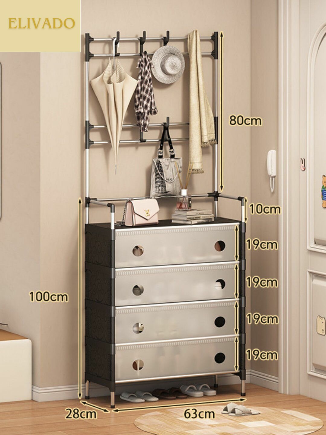 Многофункциональная этажерка, 4-ярусные обувные подставки, вешалка для одежды, шкаф для обув, обувница, полка