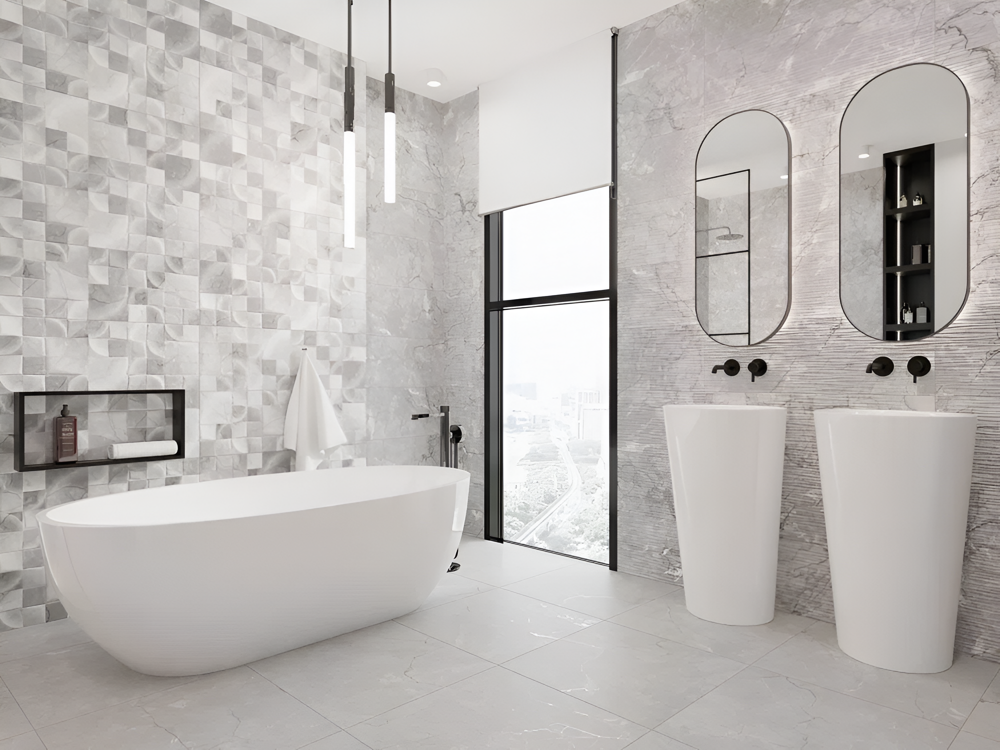 Керамическая плитка настенная PRIMAVERA Miracle NG13A с рисунком матовая для ванной  30 х 90 см  1 08м2