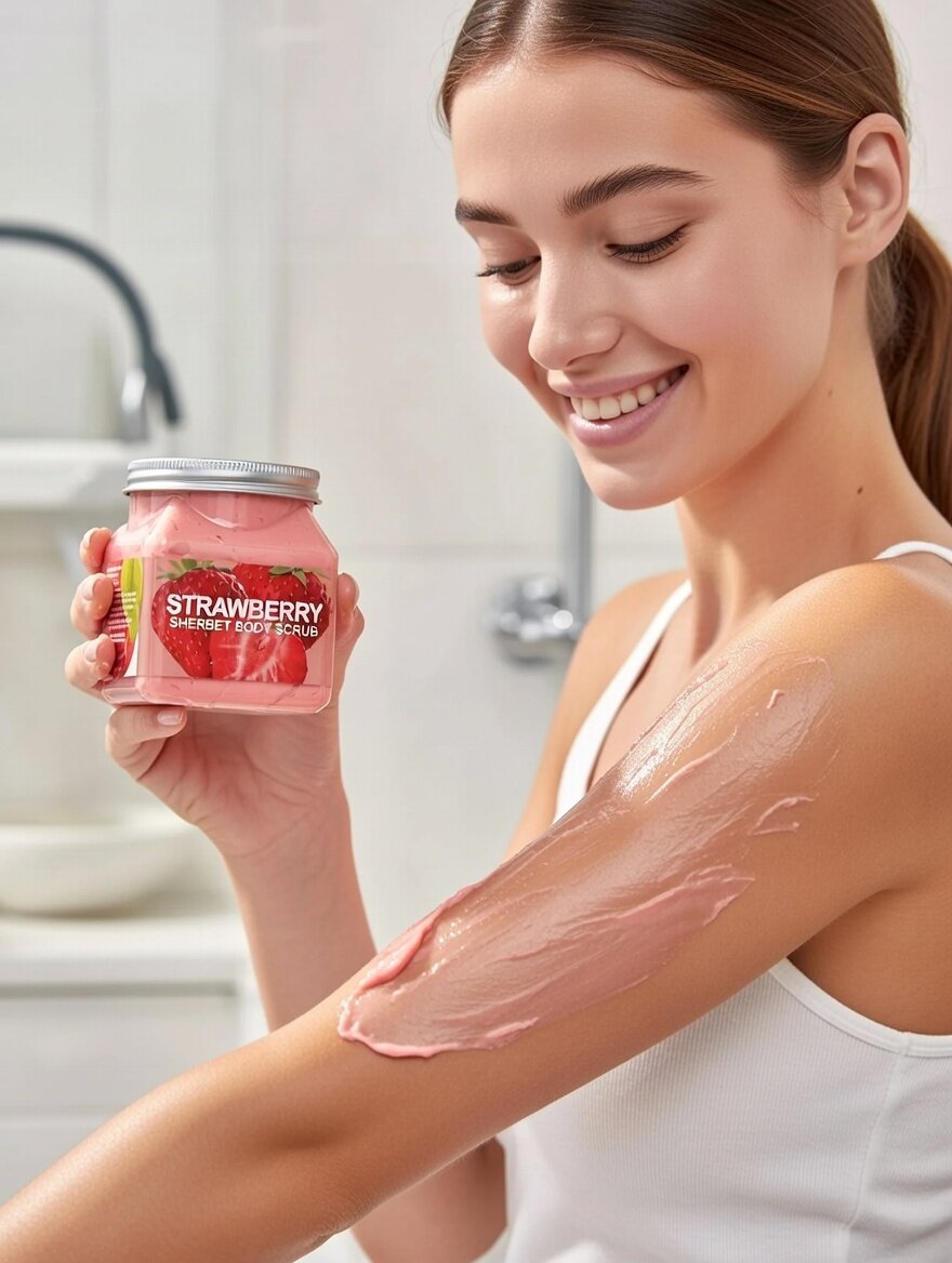 Скраб для тела и лица, очищающий пилинг Wokali Sherbet Body Scrub, 500 мл