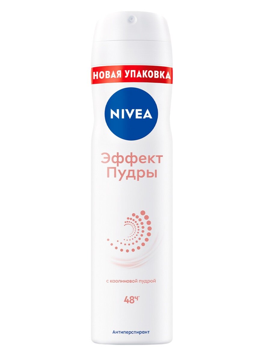 NIVEA Антиперспирант Эффект пудры, спрей 150 мл 1 шт. пудровый аэрозоль — фото 1