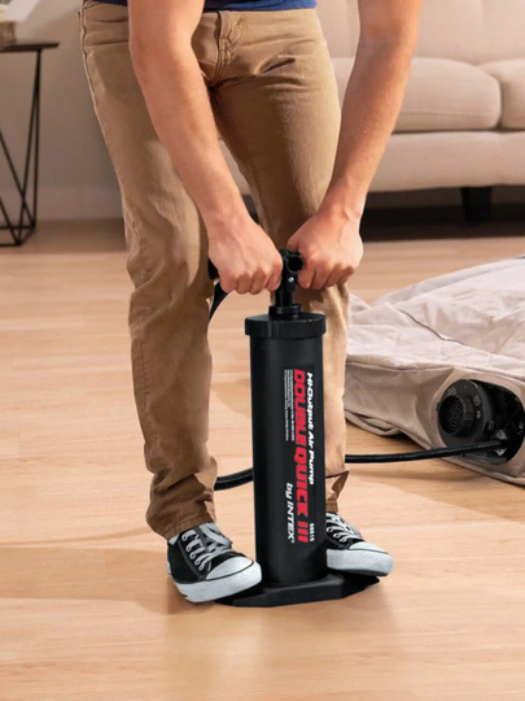 Intex 68615 насос ручной, 48 см, "Double Quick III" шланг с 4 насадками — фото 1