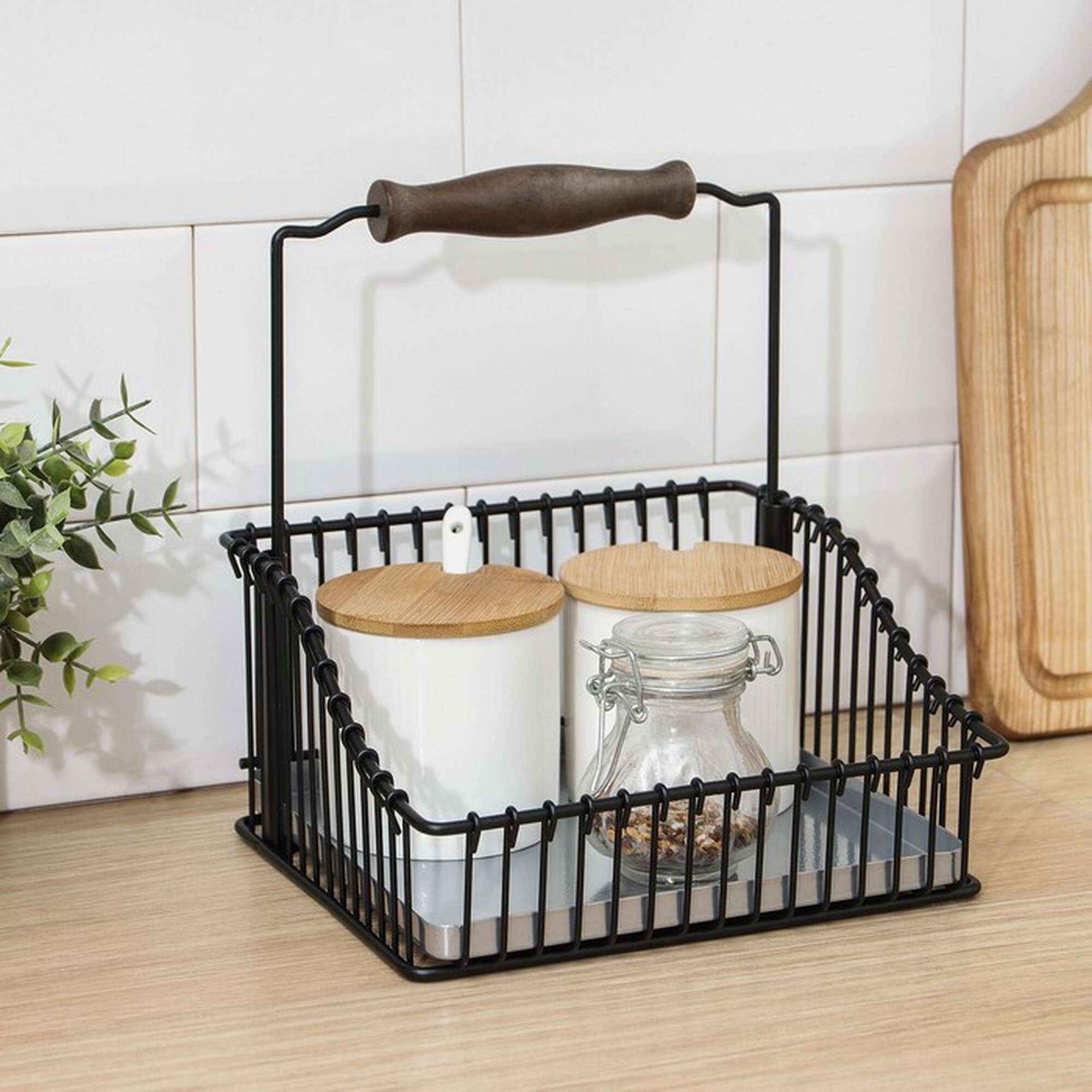 Полка SKYPHOS для рейлинга дерево/металл 21х20х11 см черный