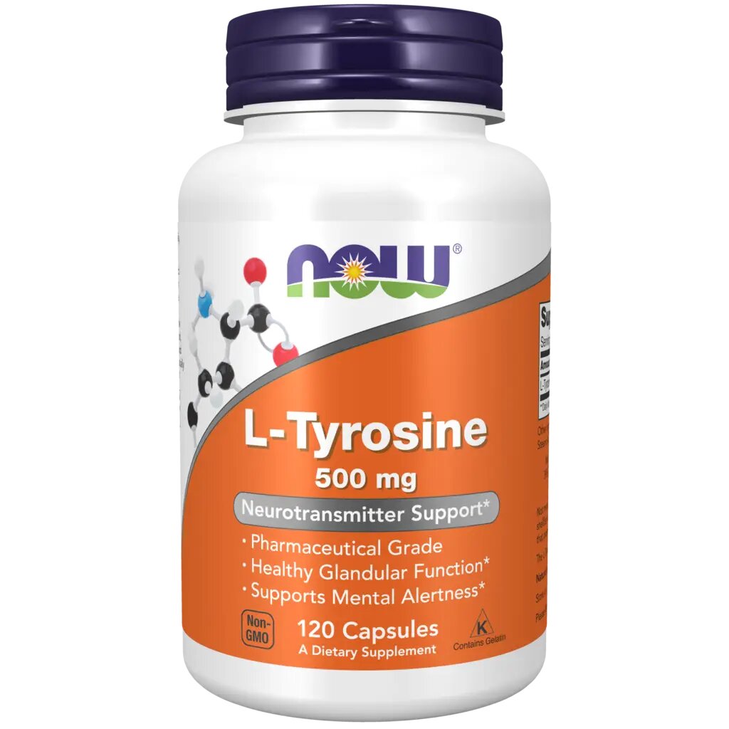 Now L-Tyrosine / L-Тирозин 500 мг капсулы массой 658 мг 120 шт