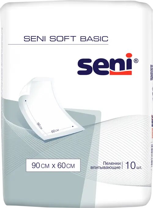 Seni Soft Basic простыни пеленки 90х60см 10 шт
