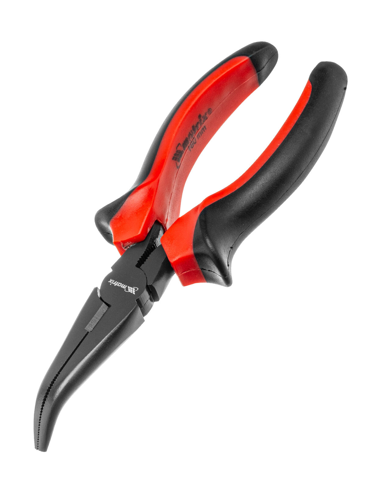 Длинногубцы Matrix Black Nickel 160 мм, изогнутые, двухкомпонентные рукоятки 17458
