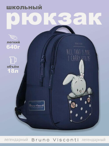 Изображение товара Рюкзак эргономичный суперлегкий синий "карманные животные. Зайка", Арт. 12-008-058/02