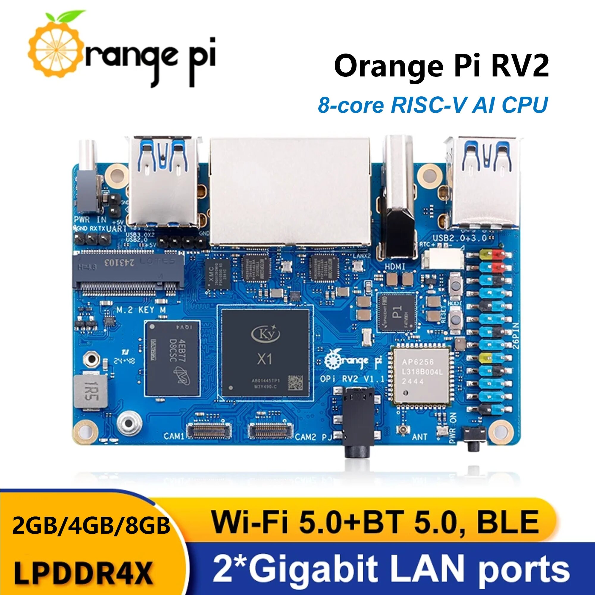 Orange Pi RV2 8-ядерная плата разработки AI