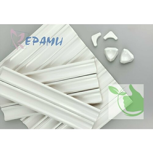 Керамический бордюр плинтус для ванны Cerami (уголок керамический) с соединением 