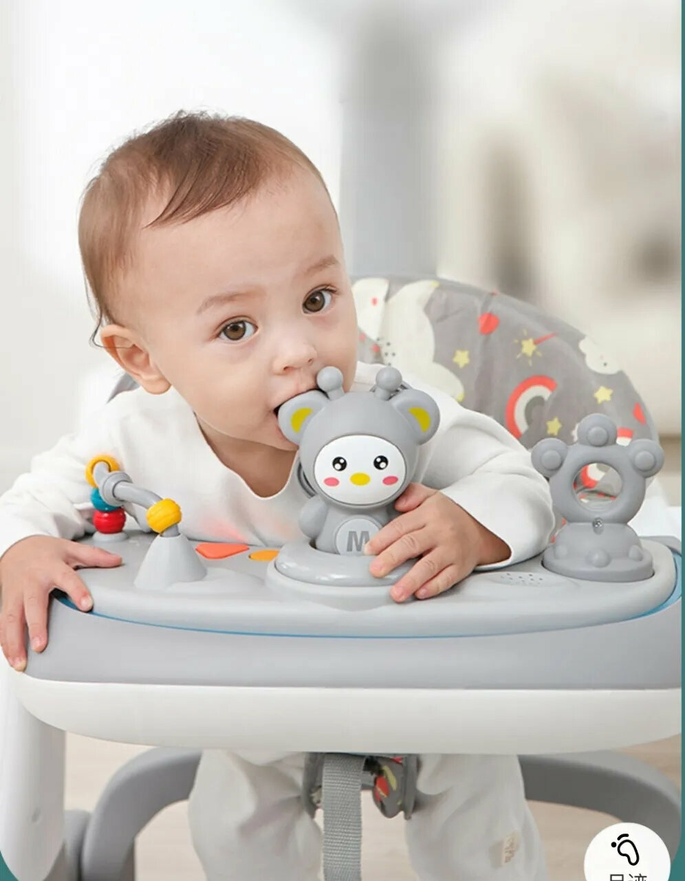 Ходунки детские для мальчиков девочек с музыкальной панелью, розовые — фото 1