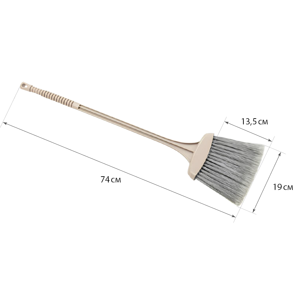 Метла для дома пластиковая IDEA ручка с ребром капучино (М5110)