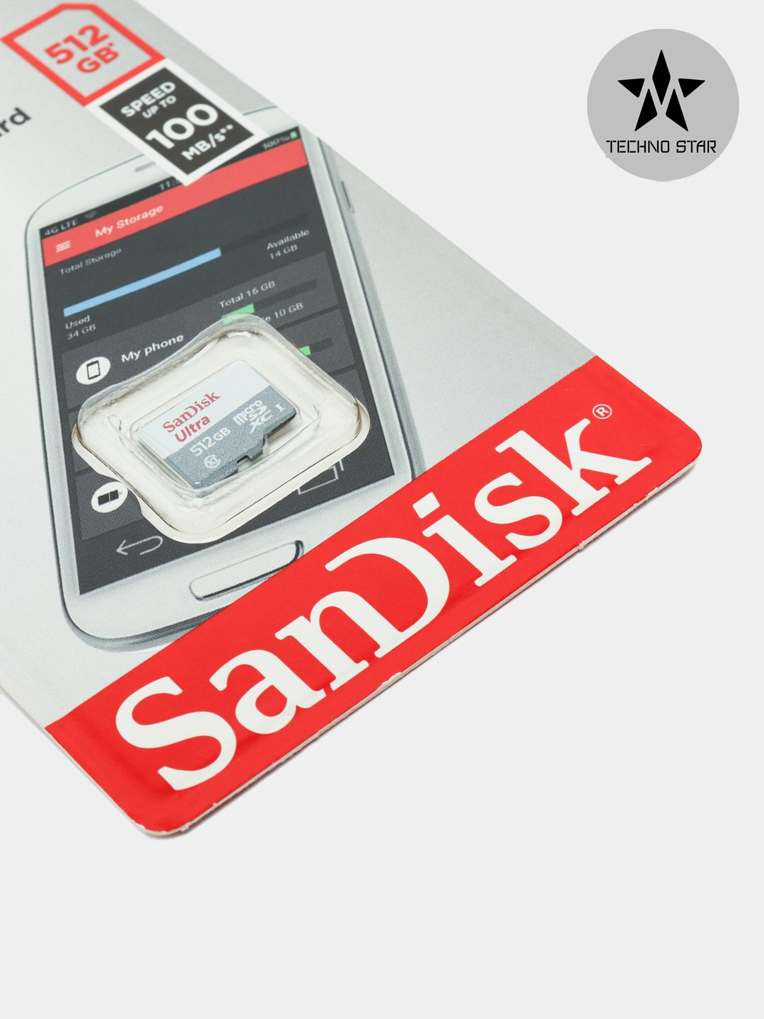 Флешка Sandisk Ultra, 512Гб, 100 Мб/с, microSDXC, UHS-I card — фото 1