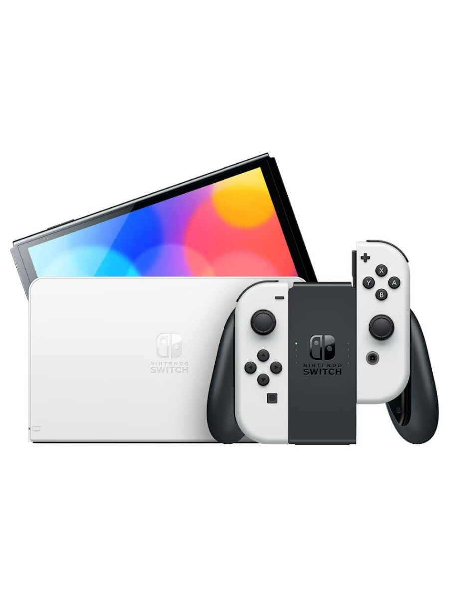 Игровая портативная приставка Nintendo Switch OLED, 64GB, White — фото 1