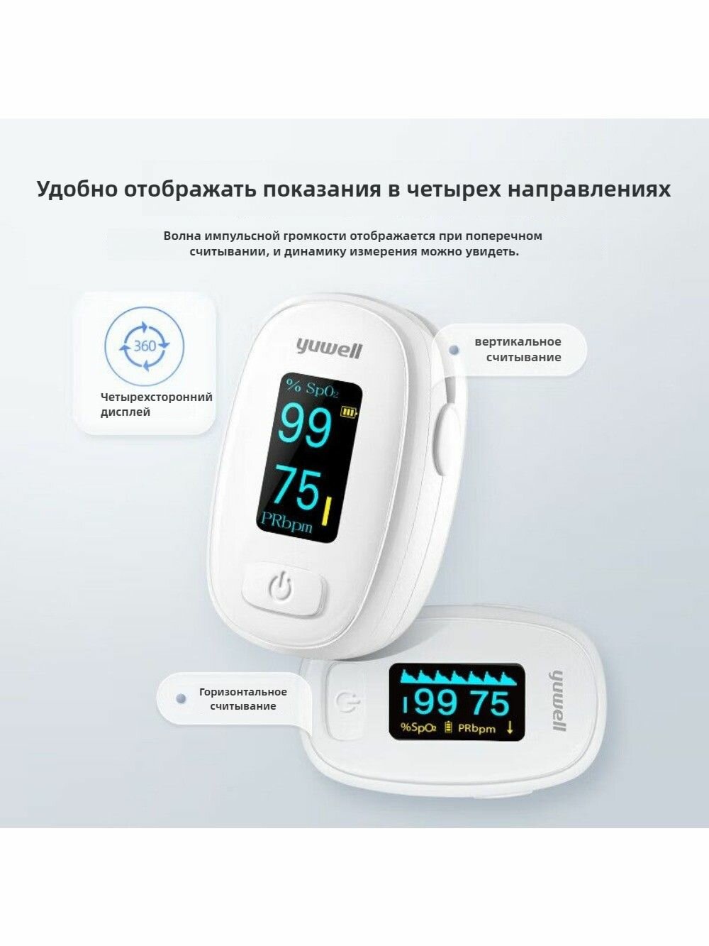 Пульсоксиметры Пульсоксиметр, для запястья, белый, с индикатором аритмии, 12В, 60х38х35 мм