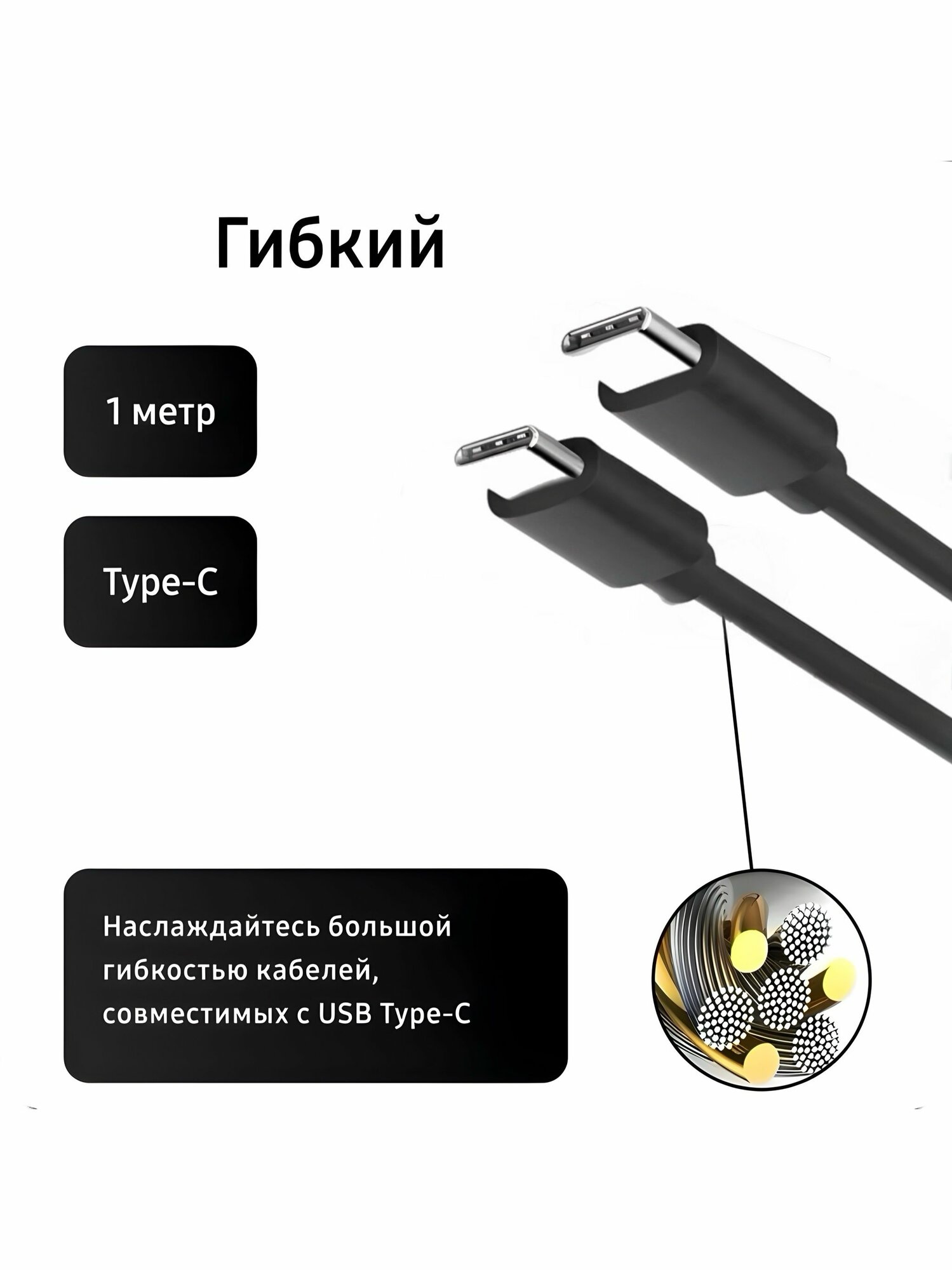 Зарядное устройство для Телефона 45W PD Adapter USB-C Cable Черный с быстрой зарядкой — фото 1