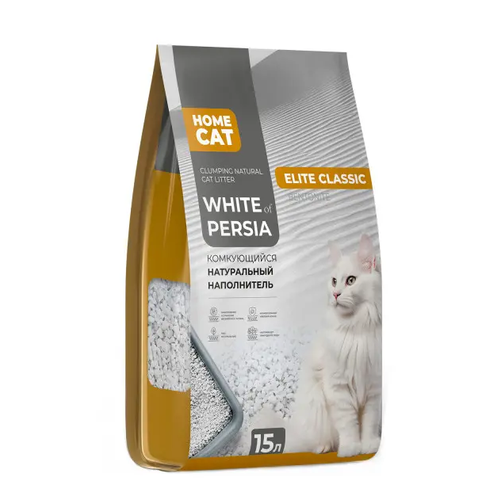 Наполнитель для кошачьих туалетов HOMECAT WHITE OF PERSIA ELITE CLASSIC, 15 л