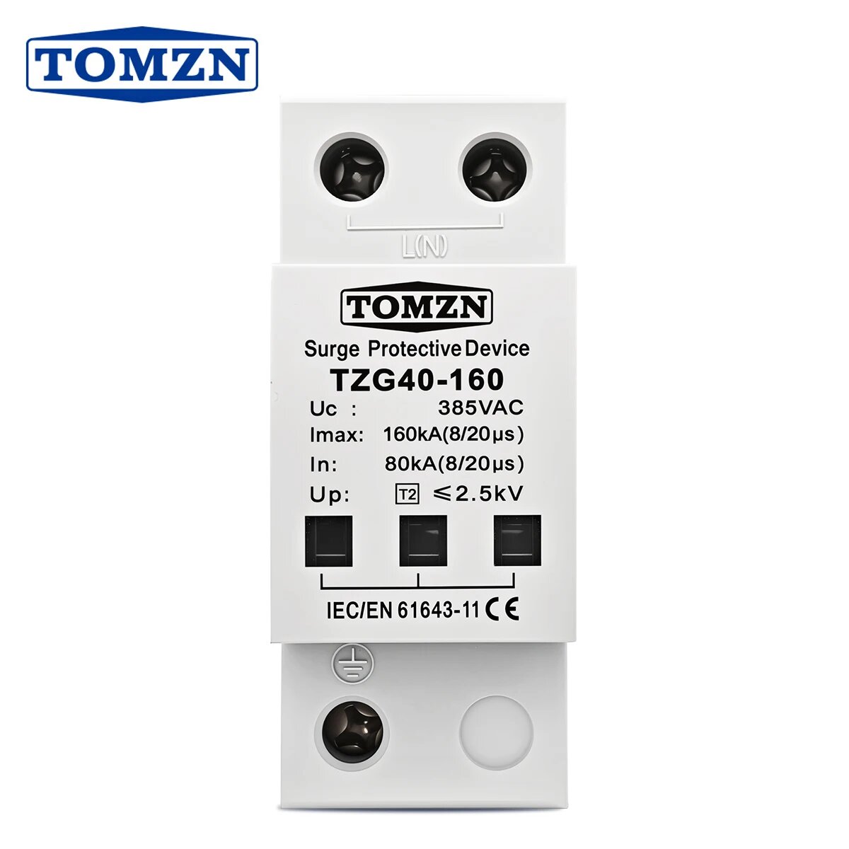 TOMZN AC SPD 1P 120KA 160KA 200KA устройство защиты от перенапряжений 385 В сильноточная DIN-рейка T2 телекоммуникация TZG40-160 200KA 1P