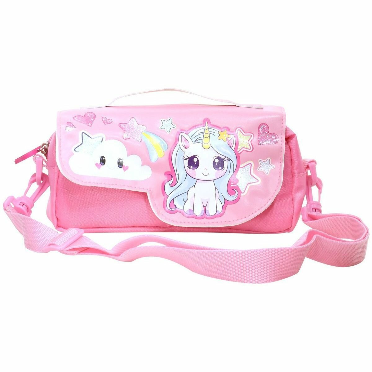 Пенал-сумка 1 отделение Каляка-Маляка Единорог 220x100x70мм полиэстер ремень кармашки (Пскм-Е)