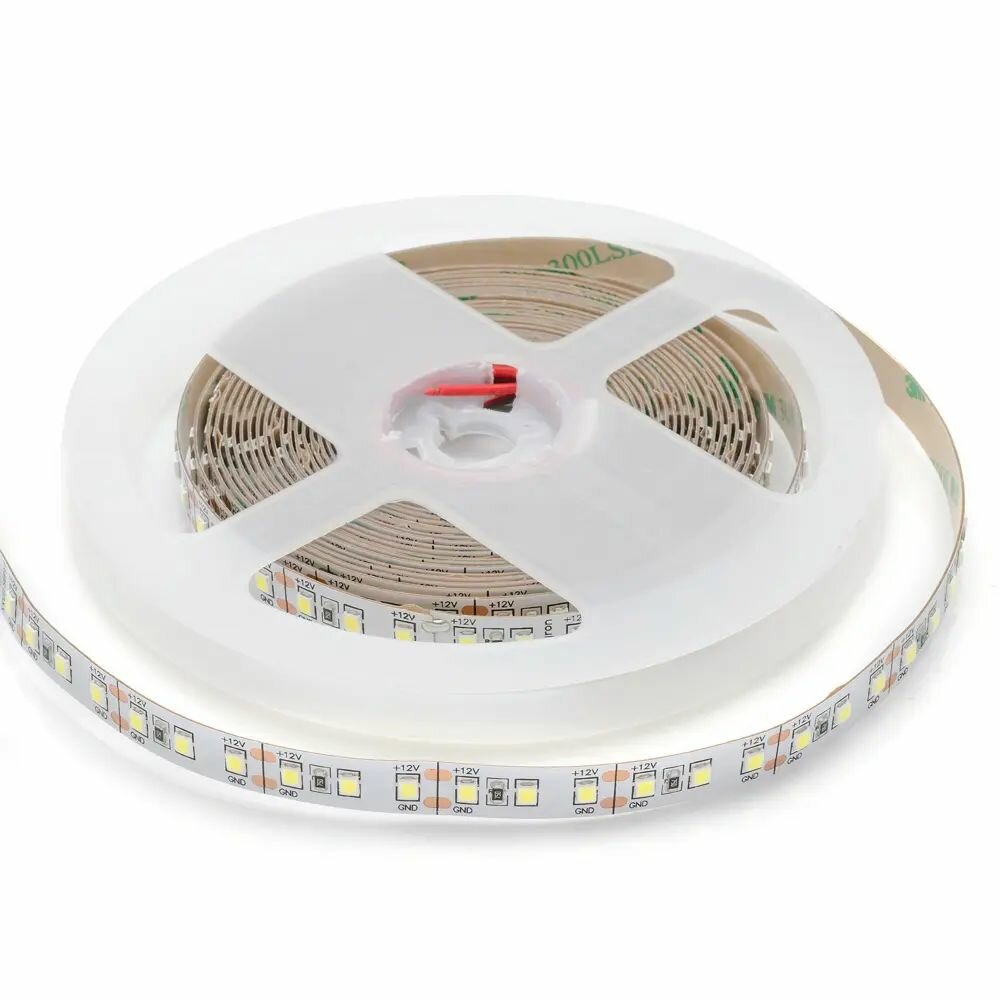 Светодиодная лента на потолок SMD 2835 120 диод/1400 Лм/14.4 Вт/м 12 В IP20 5 м холодный белый