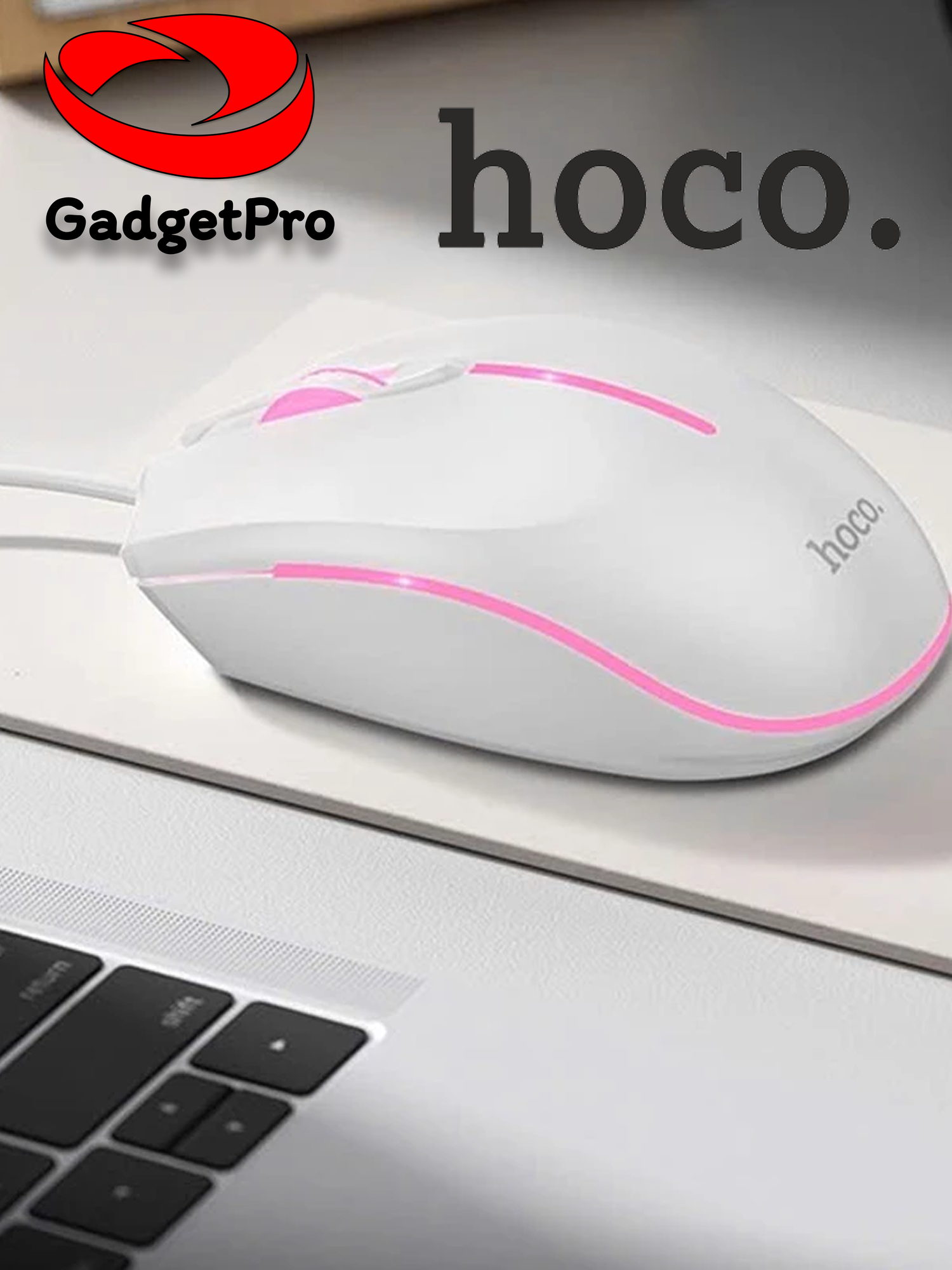 Игровая проводная мышь Hoco GM37, оптическая, 3200 DPI, RGB-подсветка, USB, эргономичная, 6 кнопок