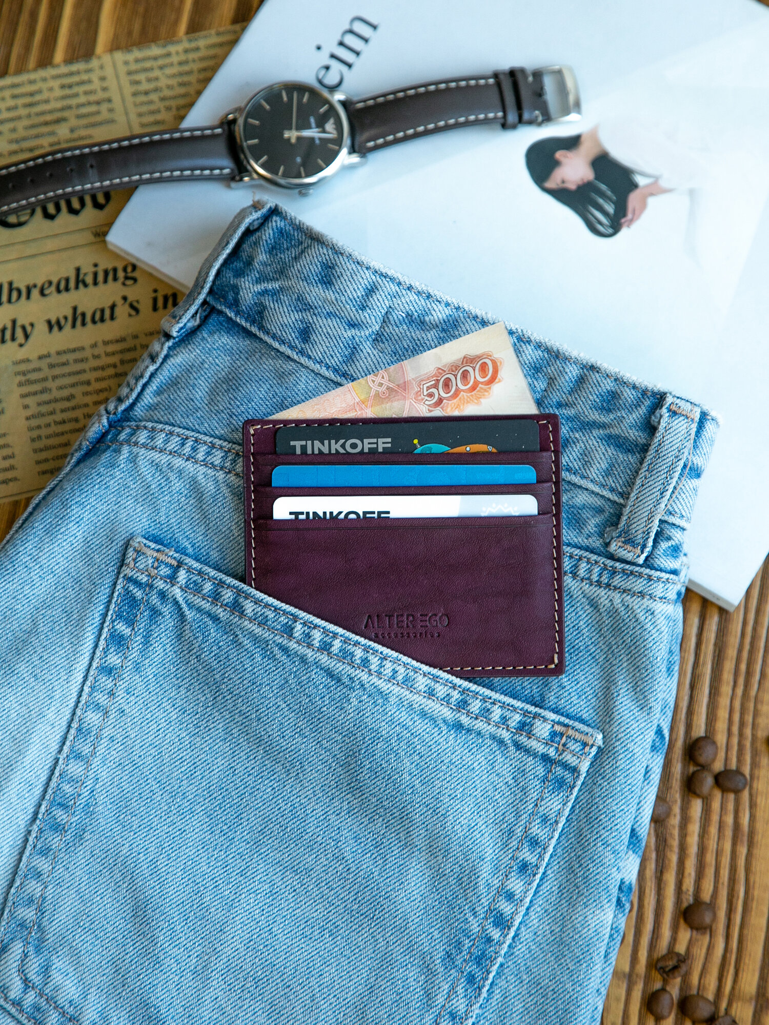 Картхолдер ALTER EGO, бордовый — фото 1