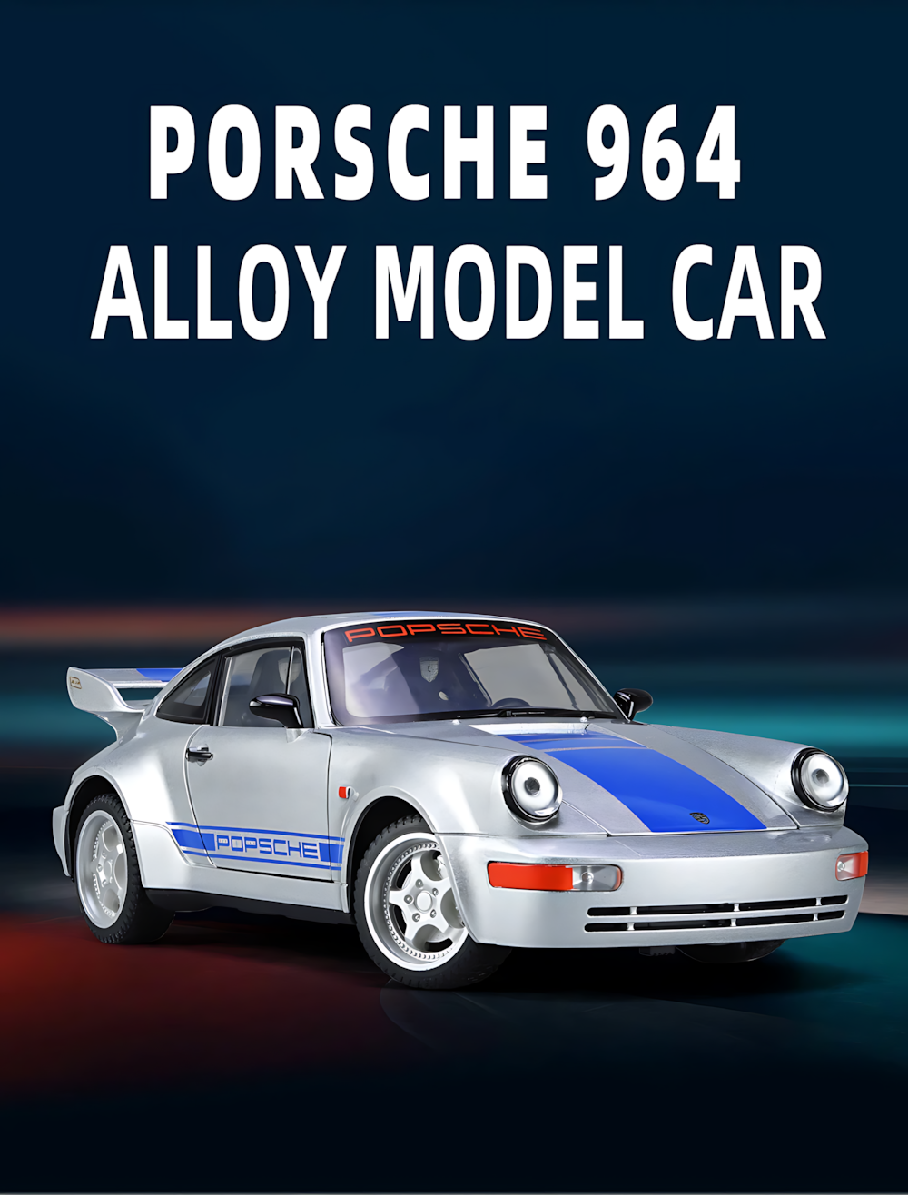 Модель автомобиля Porsche 964, Carrera RS, 911, металлическая, масштаб 1:24