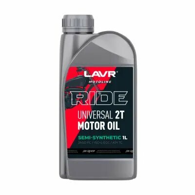LAVR motoline Моторное масло RIDE UNIVERSAL 2Т FC SEMI-SYNTHETIC, 1 л