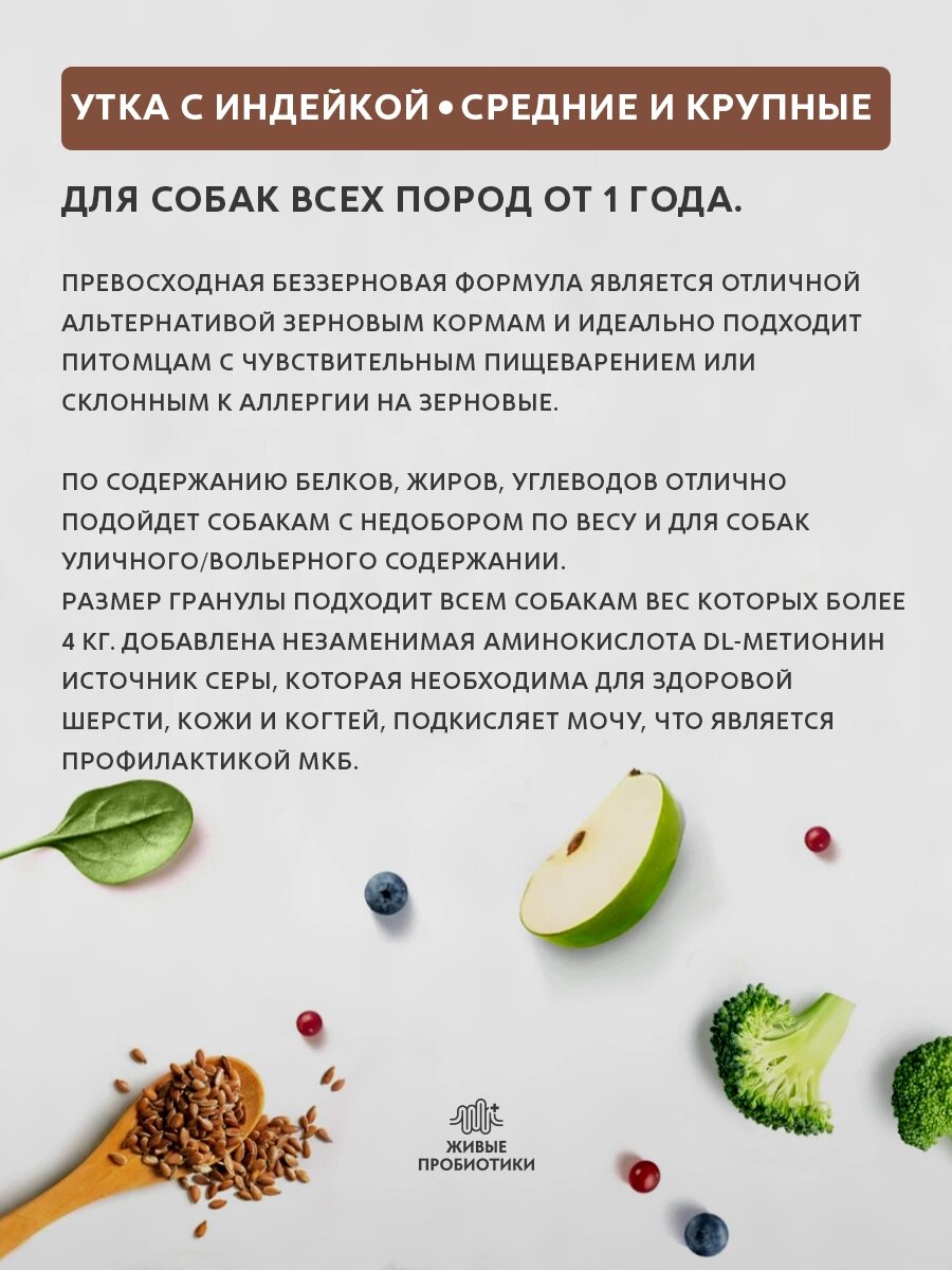 Сухой корм Grandorf Duck&Turkey для взрослых собак средних и крупных пород Утка и индейка, 3 кг. — фото 1