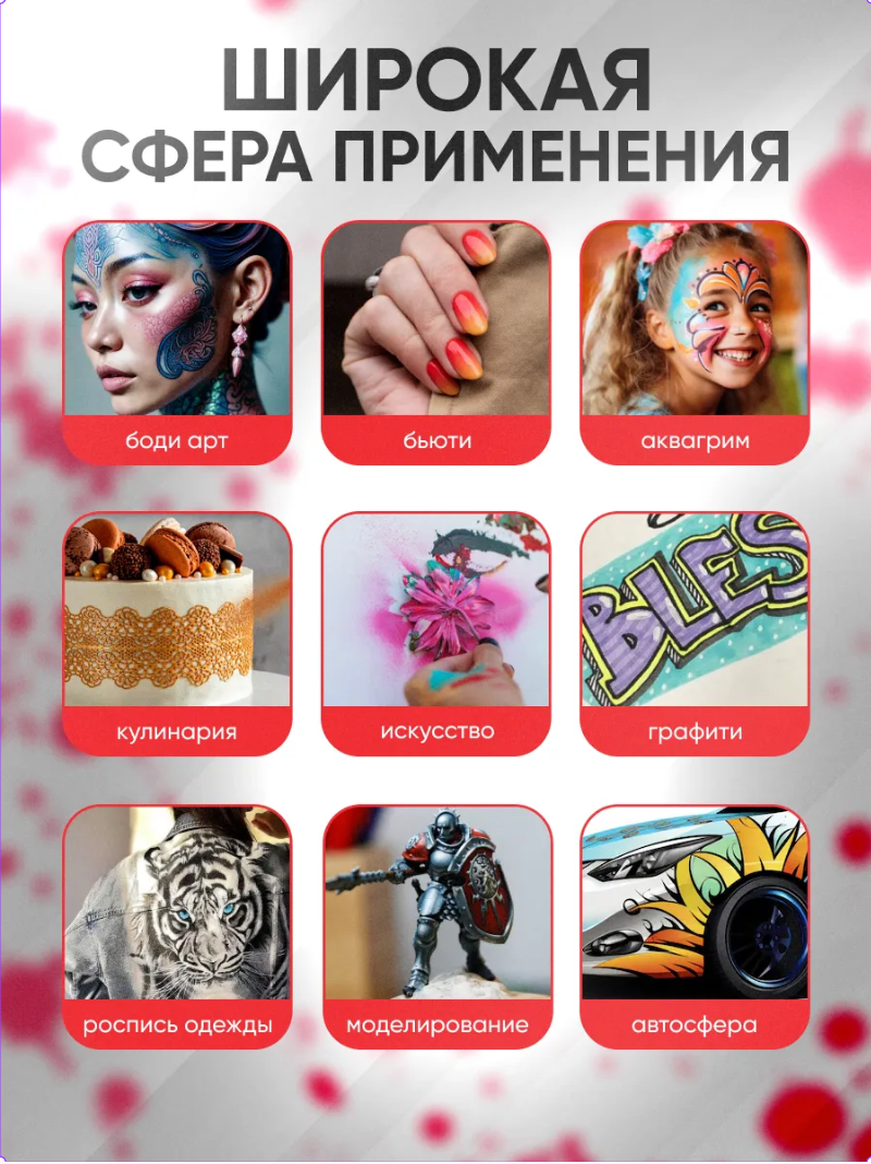 Аэрограф VOITENKO, беспроводной, с компрессором, портативный, для автотюнинга, маникюра, кондитеров и рисования — фото 1