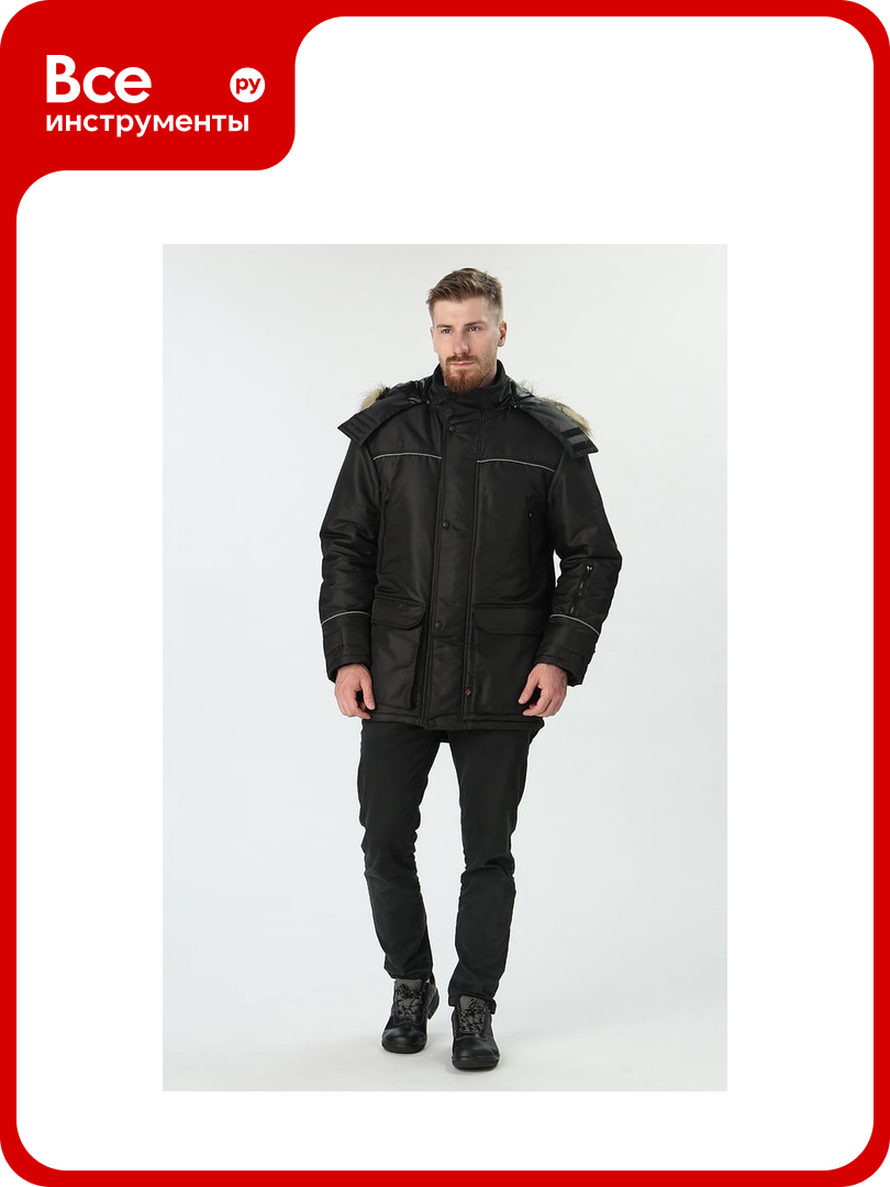 Зимняя куртка Факел Аляска-Люкс тк. Cat’s eye черный размер 48-50 рост 170-176 87469420.003