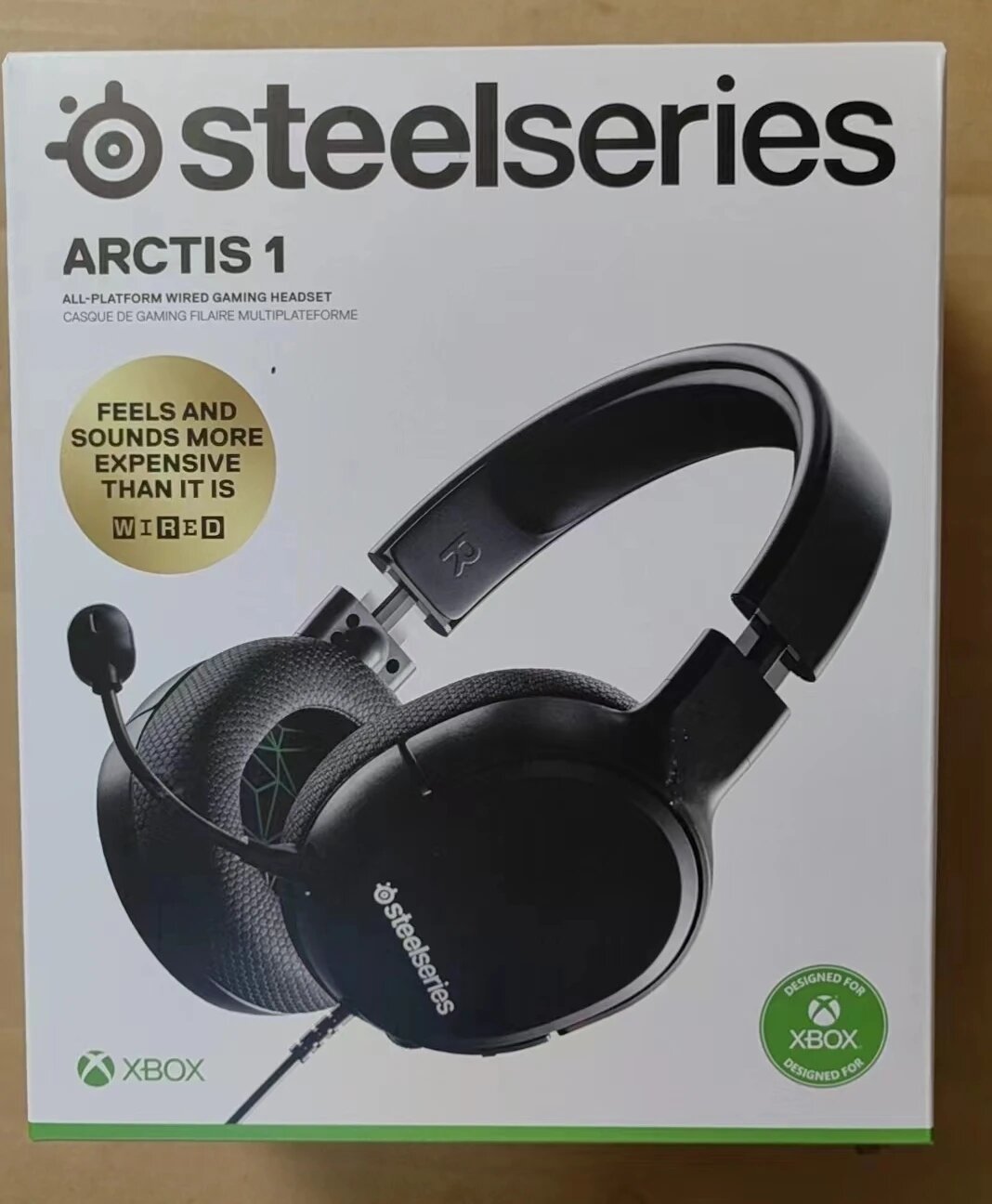 Универсальная проводная игровая гарнитура SteelSeries ARCTIS 1, с шумоподавлением ClearCast для ПК Moblie Mac PlayStation Xbox Switch, With Retail Box