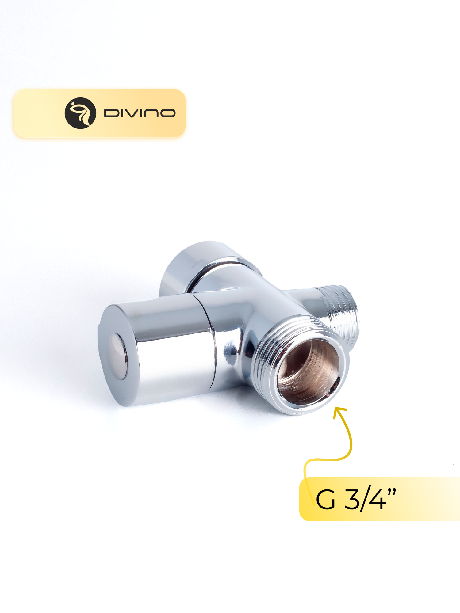 Дивертор DIVINO CS-30, флажковый, для ванны, латунь, серебристый — фото 1