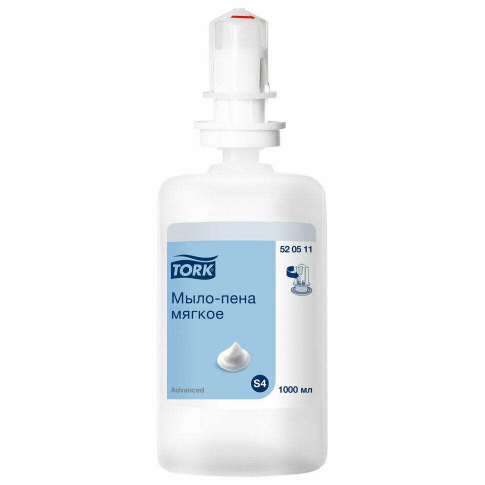 Картридж с жидким мылом-пеной одноразовый Tellus/TORK (Система S4) Advanced мягкое 1 л 520511 608894